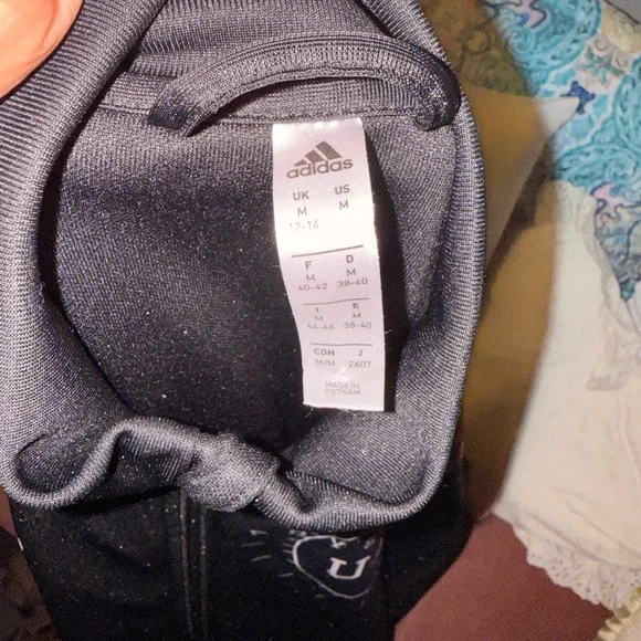 Adidas Women's Black Bomber Jacket with White Stripes - Picture 5 of 6